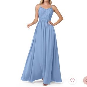 Azazie “Beck” in Steel Blue, matching shawl included